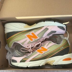 New Balance x concepts Women's Pink, Green, and Orange Sneakers